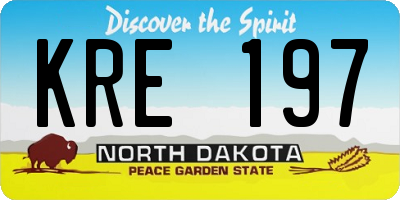 ND license plate KRE197
