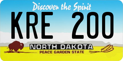 ND license plate KRE200