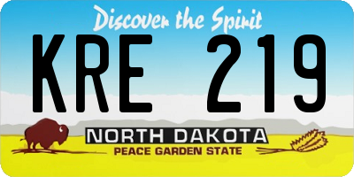 ND license plate KRE219