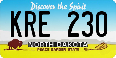 ND license plate KRE230