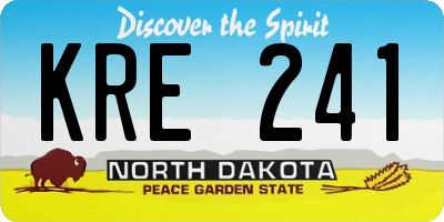 ND license plate KRE241