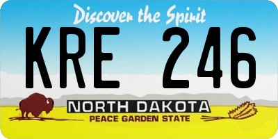 ND license plate KRE246