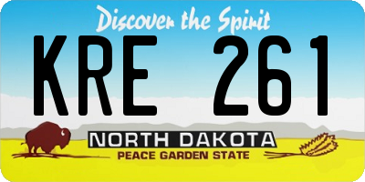 ND license plate KRE261