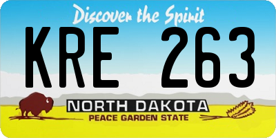 ND license plate KRE263