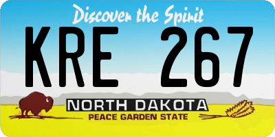 ND license plate KRE267