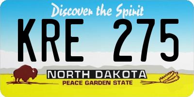 ND license plate KRE275