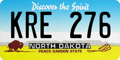 ND license plate KRE276