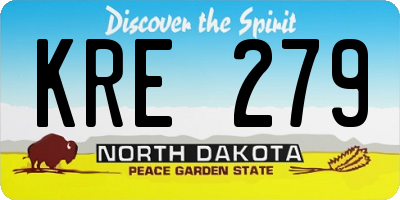 ND license plate KRE279