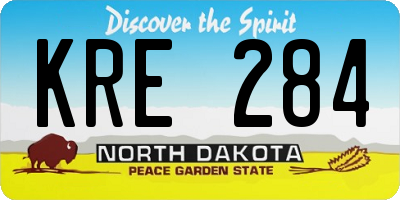 ND license plate KRE284