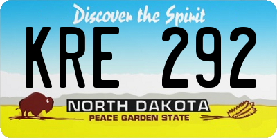 ND license plate KRE292