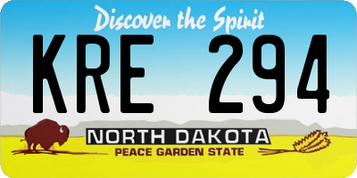 ND license plate KRE294