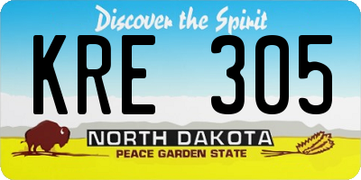ND license plate KRE305