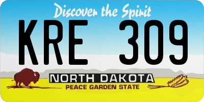 ND license plate KRE309