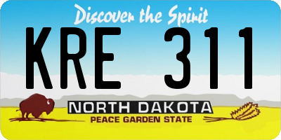 ND license plate KRE311