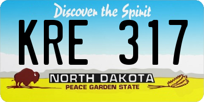 ND license plate KRE317