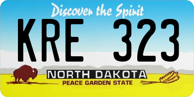 ND license plate KRE323