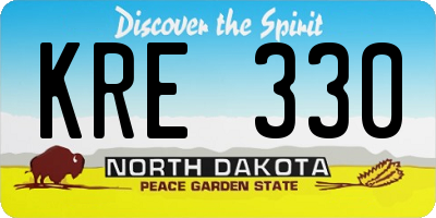 ND license plate KRE330