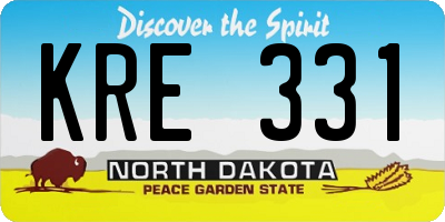 ND license plate KRE331