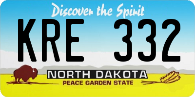 ND license plate KRE332