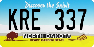 ND license plate KRE337