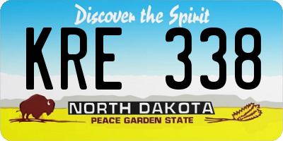 ND license plate KRE338