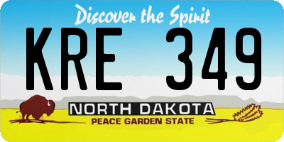 ND license plate KRE349
