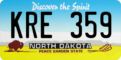 ND license plate KRE359