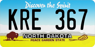 ND license plate KRE367