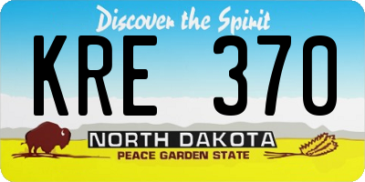 ND license plate KRE370