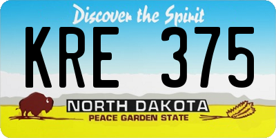 ND license plate KRE375
