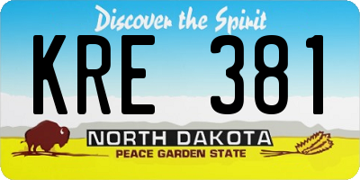 ND license plate KRE381