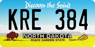 ND license plate KRE384