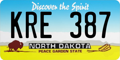 ND license plate KRE387