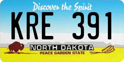 ND license plate KRE391