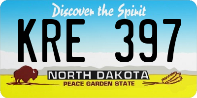 ND license plate KRE397