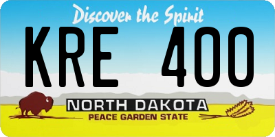ND license plate KRE400