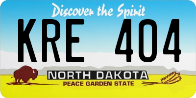 ND license plate KRE404