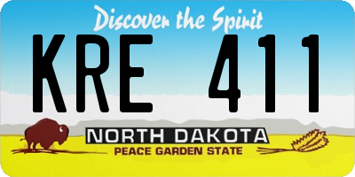 ND license plate KRE411