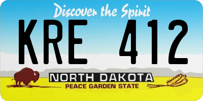 ND license plate KRE412