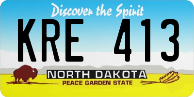 ND license plate KRE413