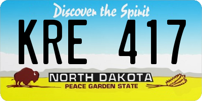 ND license plate KRE417