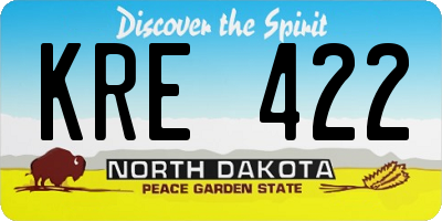 ND license plate KRE422