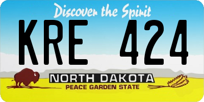 ND license plate KRE424