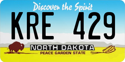 ND license plate KRE429