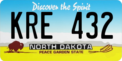 ND license plate KRE432