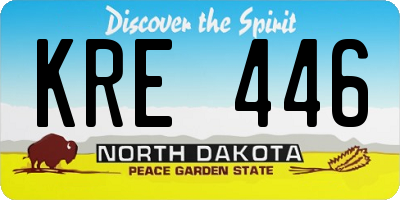 ND license plate KRE446