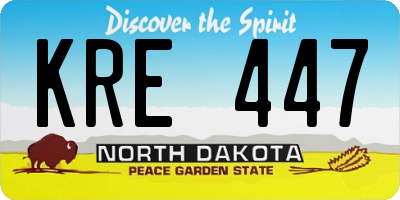 ND license plate KRE447