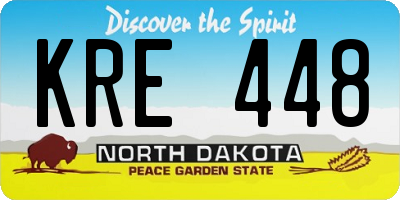 ND license plate KRE448