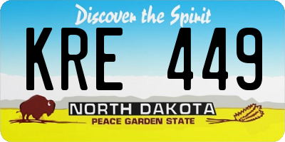 ND license plate KRE449