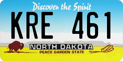 ND license plate KRE461
